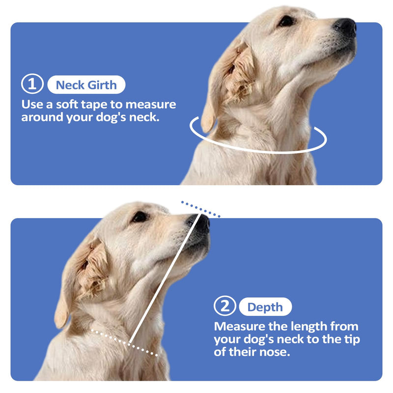 Dog Cone Collar for After Surgery Recovery, Soft Adjustable Elizabethan Collar for Small Medium Large Dogs, Comfortable Anti-Lick Cone for Wound Healing (Blue M) Blue