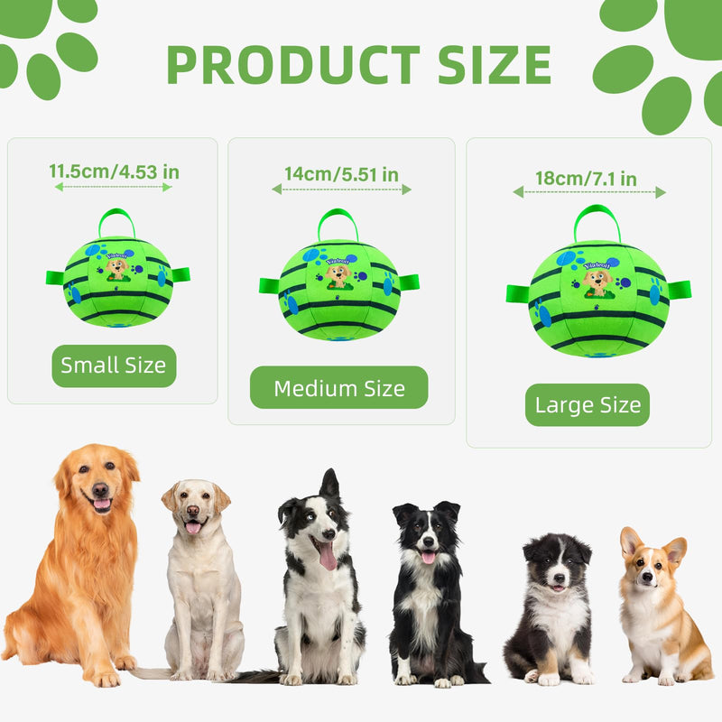 Interactive Dog Toys - Support Bluetooth connection Active Rolling Bouncing Dog Ball with Straps Squeaky Dog Toy for Boredom Self Moving Dog Balls with Music Rechargeable Pet Chew Toys for Small 4.53 inch green - PawsPlanet Australia