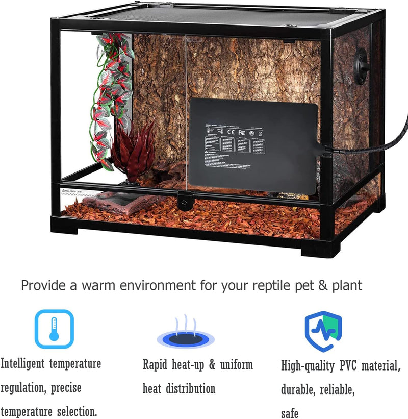 iPower Terrarium Reptile Heating Pad Under Tank Warmer Heater Mat with Digital Thermostat 4" x 7" & Control