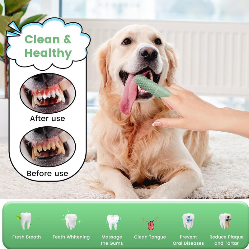 Pack of 6 Finger Cots Dog Dental Care, Cat Toothbrush, 360° Cleaning, Food Grade Silicone Dog Toothbrush, Dog Dental Care, Prevents Tartar & Inflammation, Teeth Cleaning
