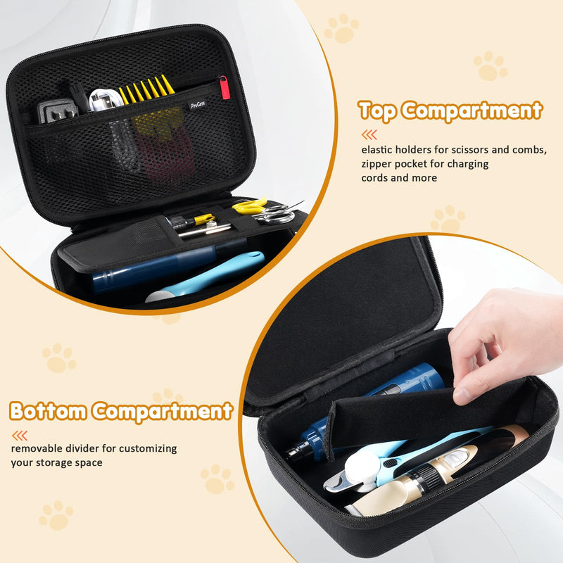 ProCase Hard Pet Grooming Tool Storage Case, Travel Organizer for Oneisall/Wahl Dog Clippers, Pet Shaver, Nail Trimmer and Accessories, Grooming Bag for Dog or Cat Grooming Kits Supplies -Black - PawsPlanet Australia