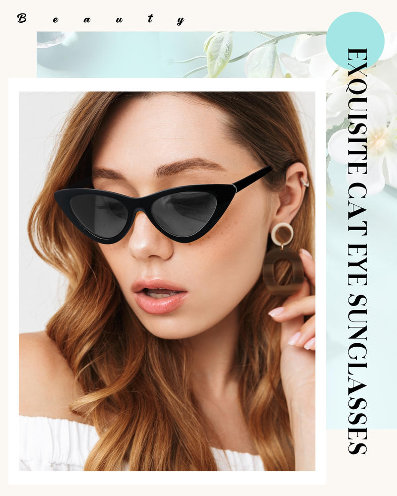 Kanayu 24 Pairs Retro Cat Eye Sunglasses for Women bulk Vintage Trendy Goggles Party Plastic Frame Sunglasses for men Black - PawsPlanet Australia