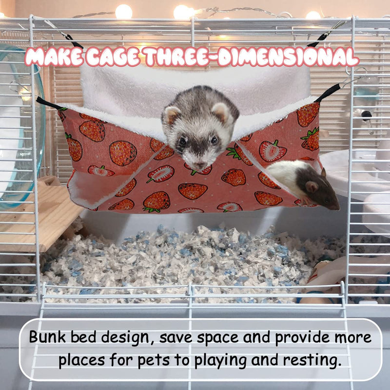 Guinea Pig Rat Ferret Hammock and Warm Bed Small Pet Hideout Tunnel Cave Hanging Bunkbed Hammock Cage Toy for Hamster Sugar Glider Squirrel (1.Hammock) 3.Hammock - PawsPlanet Australia