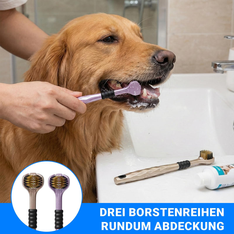 Dog Toothbrush, Pack of 4 Dog Finger Toothbrushes, 4 Pieces Two-Headed Dog Toothbrush, 2 Pieces Triple Heads Dog Toothbrushes for Dogs Cats Dental Care