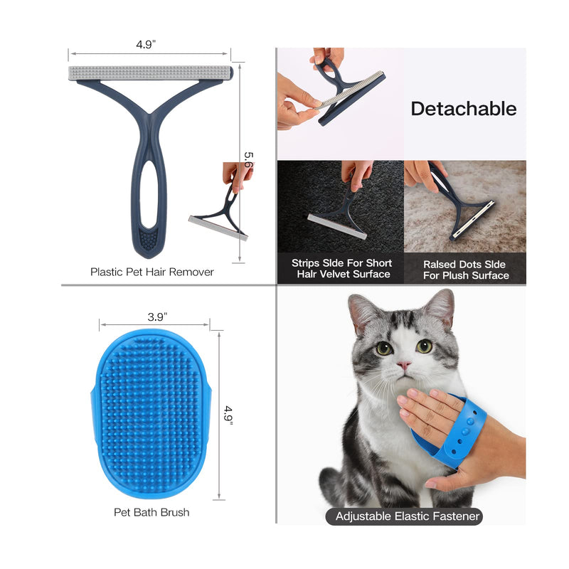7‑in‑1 Pet Deshedding Tool, Dog Grooming Brush Set, Dog Brush Combo, Pet Deshedding Brush, Flea & Grooming Comb, Carpet & Bath Hair Remover - PawsPlanet Australia