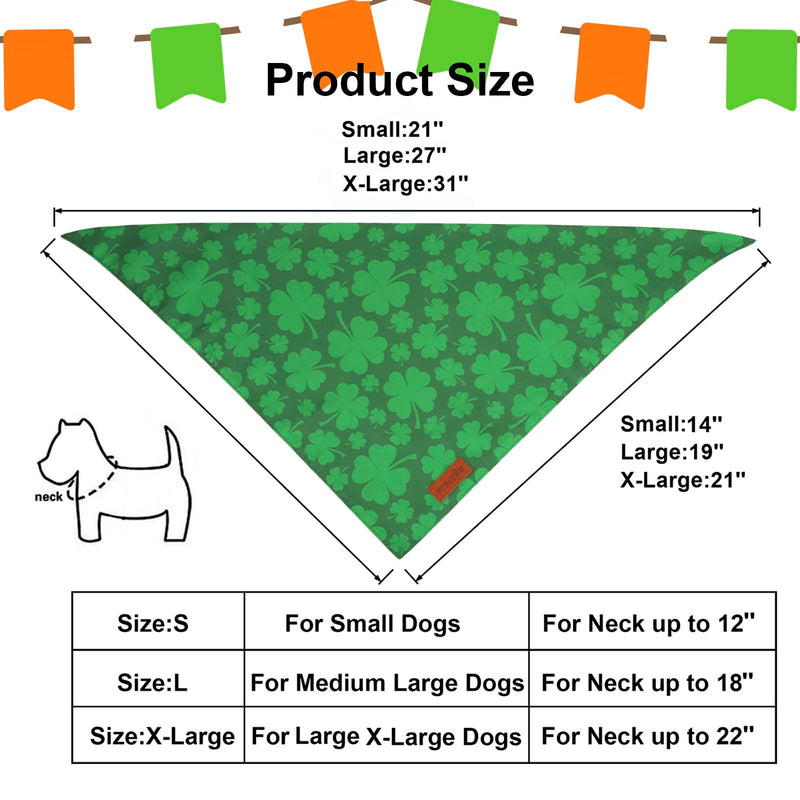 St. Patrick's Day Dog Bandana, Reversible Dog Scarf, Multi Size Offered, Green Shamrock Pet Bandanas for Large and Extra Large Dogs Pets (St. Patrick's Day, X-Large) St. Patrick's Day - PawsPlanet Australia