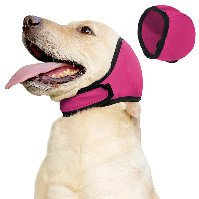 Dog Ear Protectors Small Rose Pink Waterproof Dog Ear Muffs Adjustable Dog Snood Ear Protector For Bath Grooming And Noise Situations