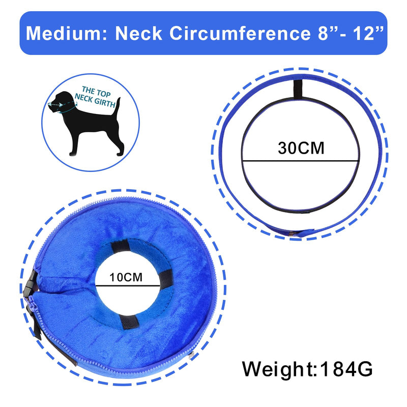 Dog Cone Collar, Inflatable Dog Cone After Surgery for Small Medium Large Dogs, Soft Dog Cone of Alternative with Enhanced Anti-Licking Guard Shield for Pets (Blue, S (Neck: 5"-8")) Blue S (Neck: 5"-8") - PawsPlanet Australia