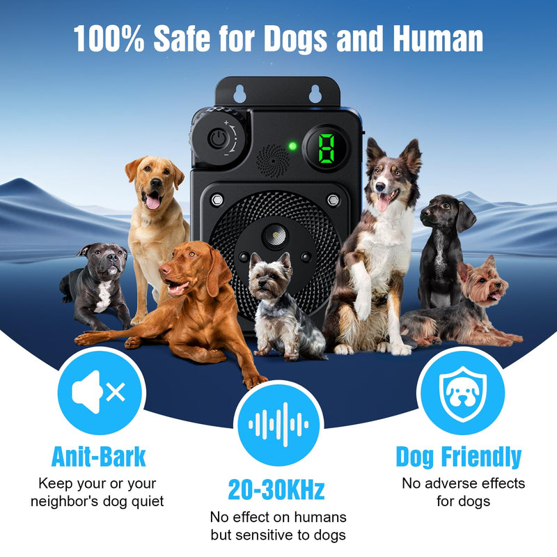 Anti Barking Device for Dogs, Dog Bark Deterrent Devices,3 Modes Ultrasonic Bark Box with Remote Control, Anti Barking Device Long Range 50ft, for Indoor & Outdoor Use (2026 Upgrade) Black
