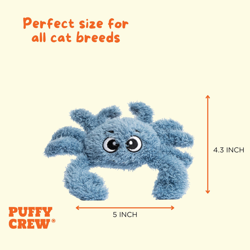 Interactive Catnip Cat Plush Toy, Ocean Theme, 5'', for All Breed Size Cats (Crab) Crab - PawsPlanet Australia