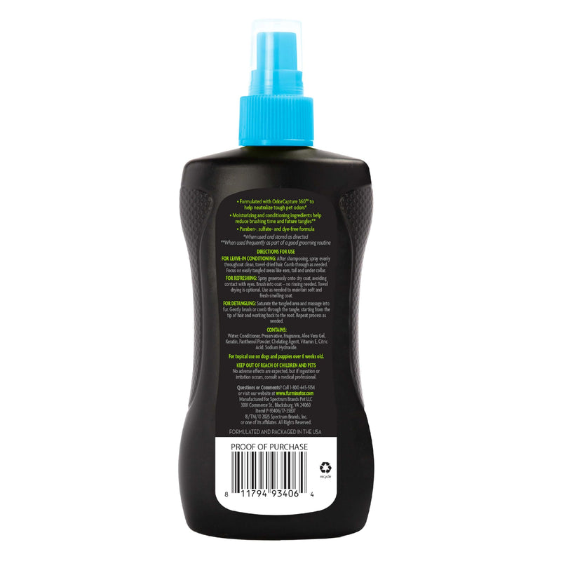 FURminator deTangling Leave-in Conditioner Spray, 8.5 Ounces, Lightly Scented, Gentle Ingredients Keep Coat and Skin Moisturized - PawsPlanet Australia