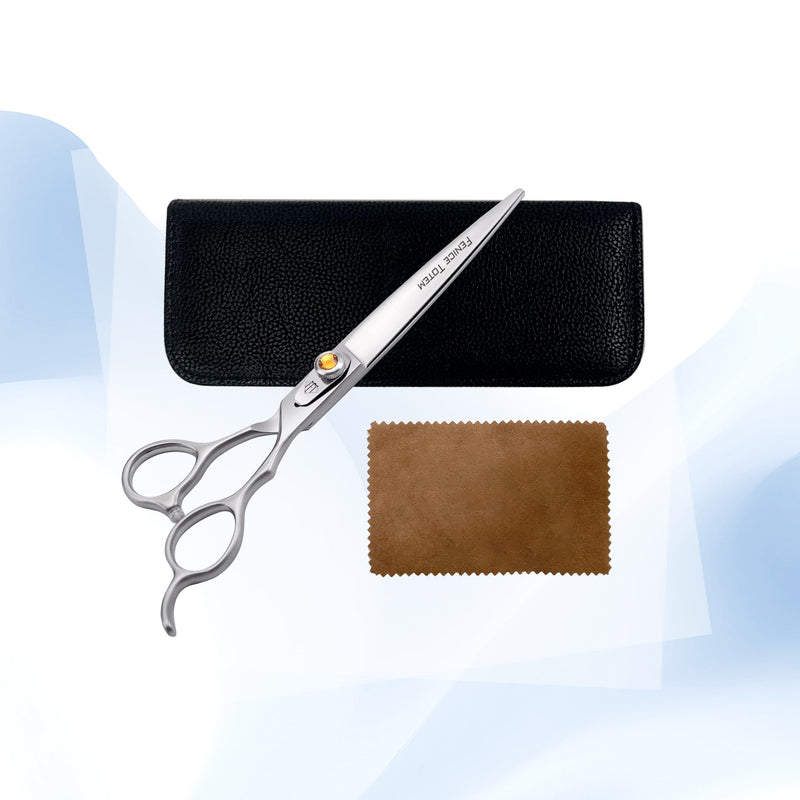 Fenice Professional Dog Grooming Scissors: 7 inch Straight Shears for Dogs Trimming Made Of Japanese 440C Stainless Steel Yellow Diamond 7.0 inch - PawsPlanet Australia