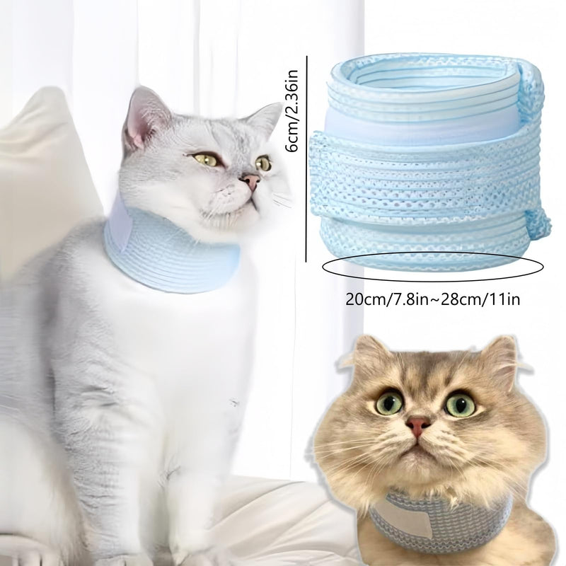 Cat collar as an adjustable protective bandage, gentle neck brace for cats with lick protection for sensitive areas, breathable cat collar, comfortable neck braces for cats with soft protection