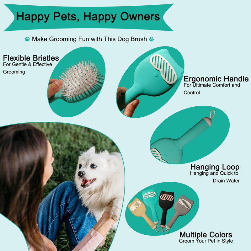 Soft Bristle Cat-Ear Puppy Brush Small Dogs Gentle Comb Grooming Tool Yorkie Shih Tzu Maltipoo Maltese (Sky Blue) Sky Blue