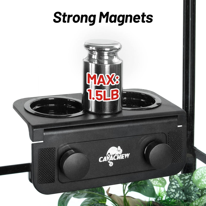 Magnetic Gecko Feeding Ledge, ABS Foldable Reptile Feeder Ledge with 6pcs Plastics Cups, 2 in 1 Reptile Food Water Dish, Terrarium Bowl for Chameleon Iguana, Strong Magnets, Easy to Clean - PawsPlanet Australia