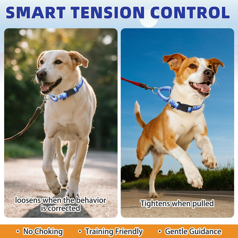 KOOLTAIL Martingale Collar for Dogs for Small Medium Large Dogs, Soft Padded Nylon No Pull Dog Collar with Buckle, Adjustable No Slip Heavy Duty Durable Puppy Training Collar for Boys Girls, Blue S