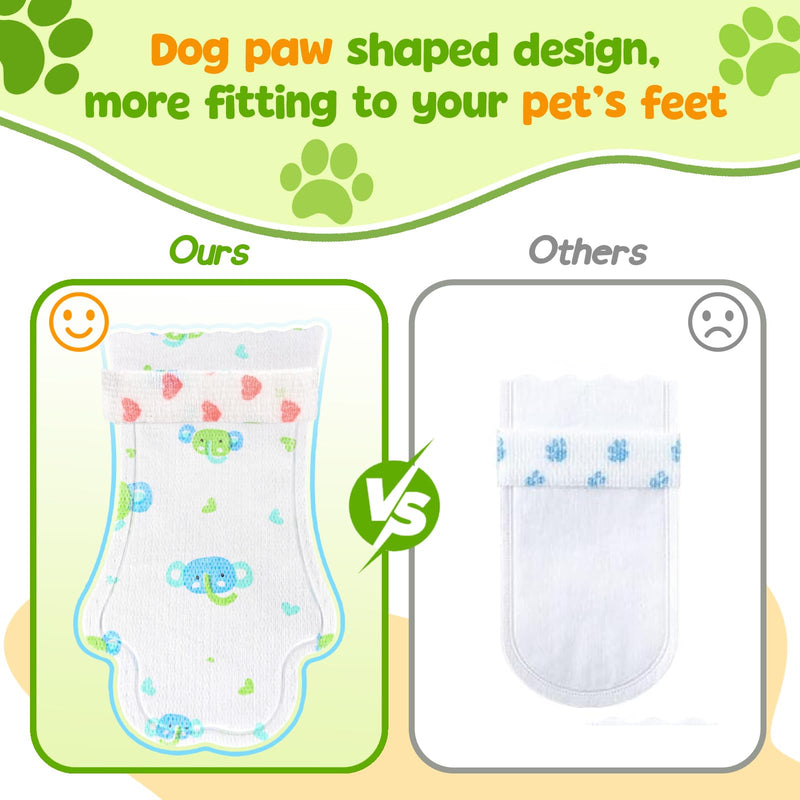 Disposable Dog Socks Waterproof, Dog Paw Protectors Prevent Licking, 20pcs Boots Cover & 3pcs Paw Bandage, Lightweight Shoes for Small Medium Large Dogs in Rain Snow Winter Summer Outdoors(Green, S) blue-green S, Paw Width:1.2-1.8inch - PawsPlanet Australia