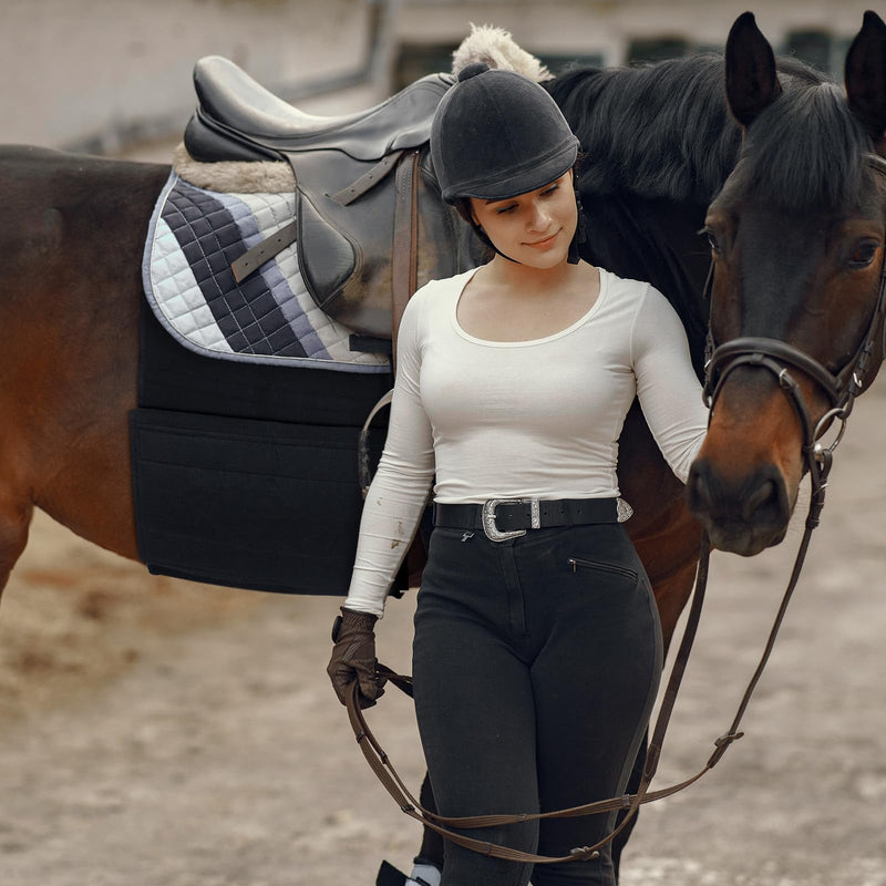 Horse Belly Guard Body Bandage Wrap 14 x 75 Inches Elastic Horse Protective Belly Guard Spur Mark Protector Cover Skin Protector for Anti Rub and Chafe Girth Protection - PawsPlanet Australia
