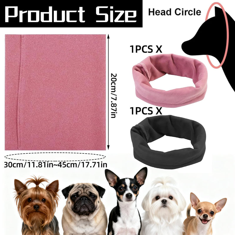 2-Pack Dog Ear Covers - Waterproof & Noise Reducing Protectors for Bath, Grooming & Anxiety Relief - Soft & Comfortable for Pets (Pink & Black)
