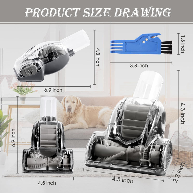 Upgraded Pet Hair Power Brush Tool Attachment for Shark Navigator Lift-Away Deluxe Upright NV360 NV350 NV352 NV356E NV370 NV22L UV420 UV410 UV440 Vacuum Replacement Parts Numbers 119FFJ Gray - PawsPlanet Australia