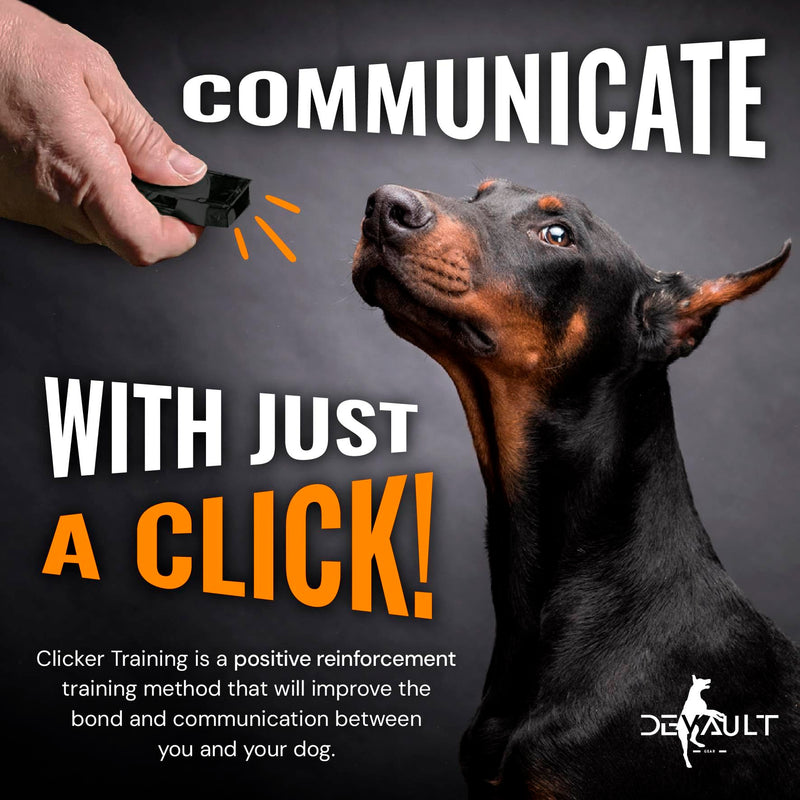 Black Dog Clicker with Necklace - Clickers for Pet Training - Dog Training & Behavior Aids Easy to Carry with You Anywhere - Teach Your Dog Tricks or Reward His Behavior 1 Pack Black - PawsPlanet Australia