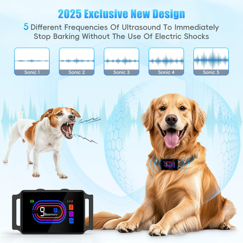 2 Pack Dog Bark Collar, 2025 Bark Collar for Large Medium Small Dogs 5-130 lbs - Smart Rechargeable Anti-Barking Training Collar with 10 Adjustable Sensitivity-Bark Collars with Beep Vibratio (2 Pack) 2 Pack - PawsPlanet Australia
