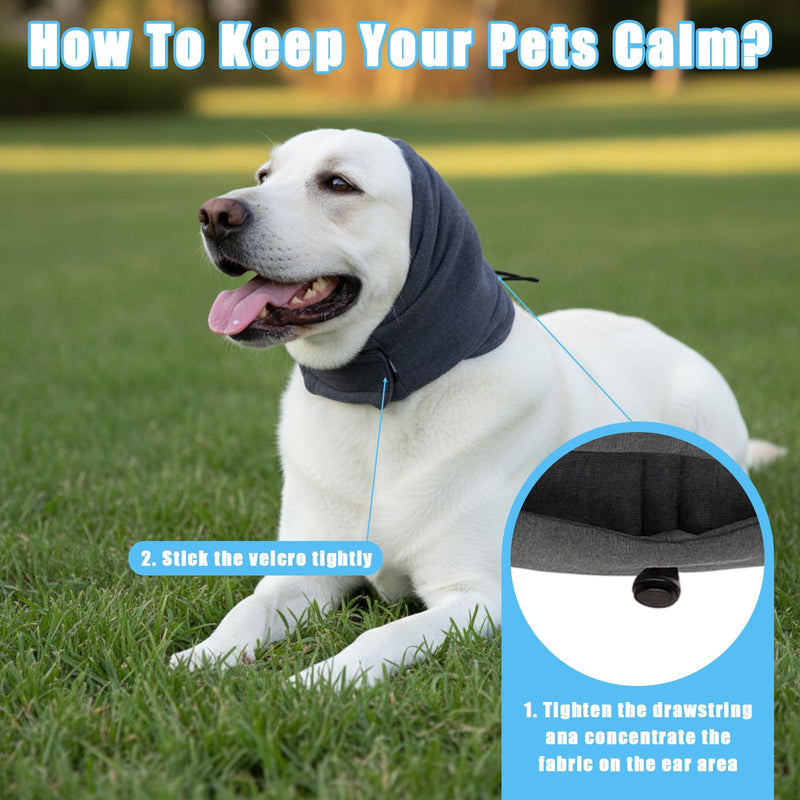 Dog Ear Defenders, Noise Cancelling Ear Muffs for Dogs, Adjustable Ear Protector & Muff for Grooming, For Noise Anxiety Relief (Gray S)