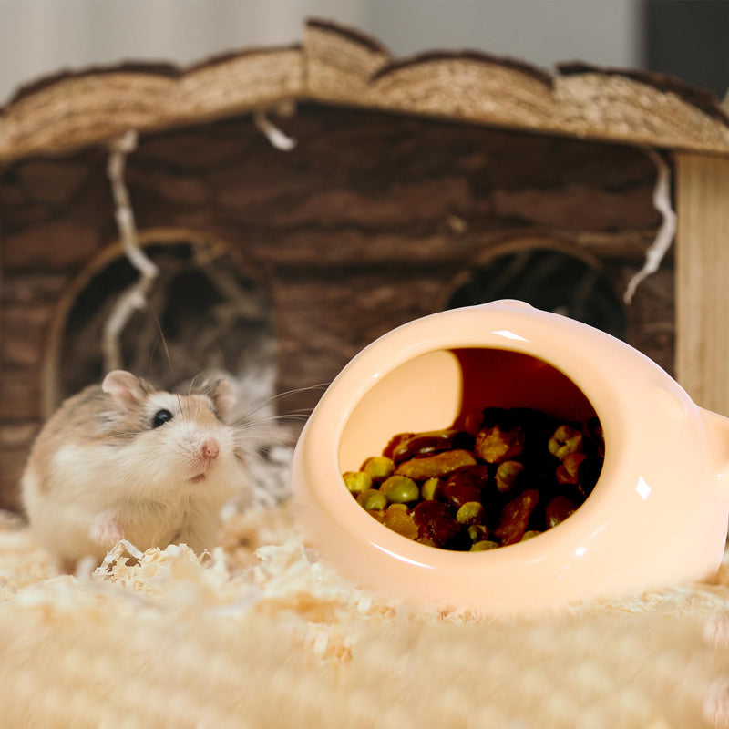 Ceramic Small Pet Hamster Food Bowl Guinea Pig Food Bowl Hamster Water Bowl Ferret Chinchillas Squirrels Hedgehog Accessories Reptiles Hamster Accessories for Cages（Orange） Orange - PawsPlanet Australia
