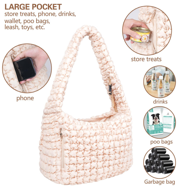 Small Pet Carrier Sling, Hands-Free Carrier for Dogs and Cats with Safety Leash - PawsPlanet Australia