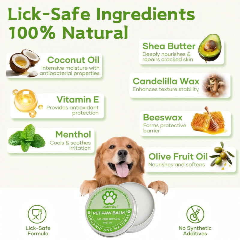 Dog Paw Balm & Nose Balm, Lick-Safe | All-Natural Moisturizer with Organic Coconut Oil | Quickly Nourishes and Repairs Dry, Cracked Paws | Vet-Recommended for Hot & Winter Protection (2.0oz) Coconut oil fragrance - PawsPlanet Australia