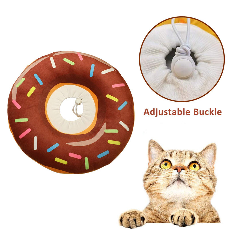 URBEST Cat Cone Collar Soft, Cat Donut Collar for Wound Healing, Adjustable, Brown S