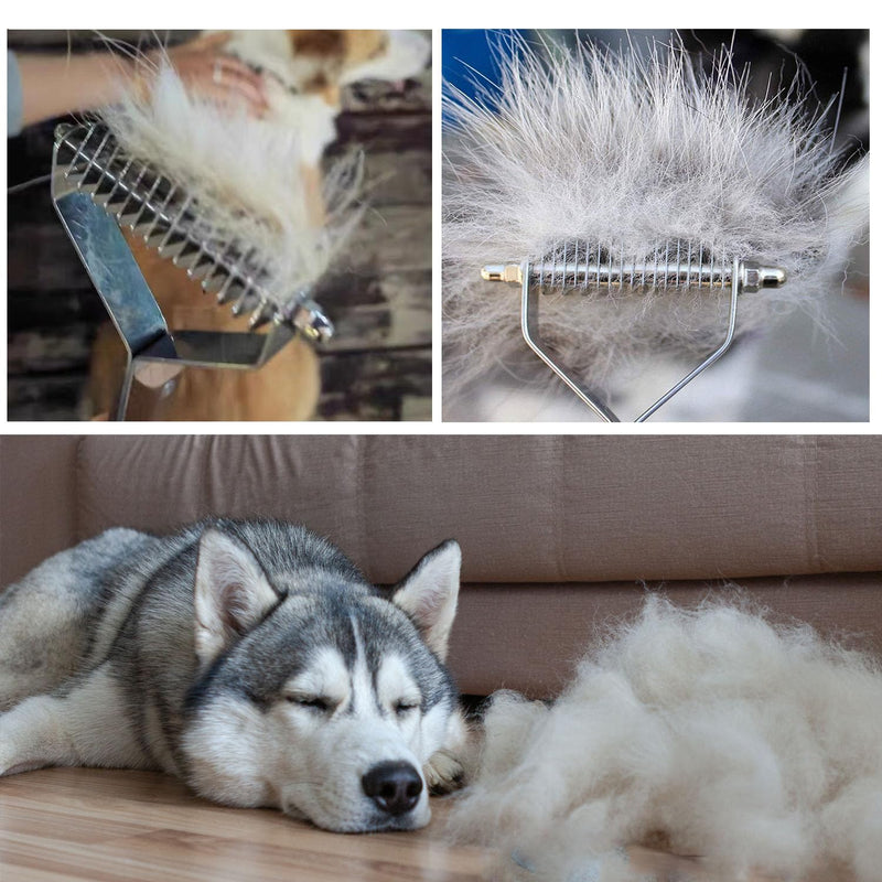 14-Blade Coat King Rake Pet Undercoat Rake,Professional Pet Dematting Comb Grooming Stripping Tool for Dogs and Cats (6.2cm) 6.2cm