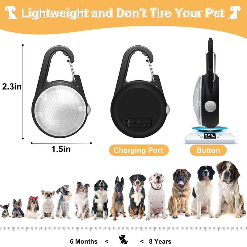 Dog Collar Light, 4 Modes Dog Lights for Night Walking, Rechargeable Dog Collar Lights for Nighttime Clip on, IP68 Waterproof Dog Light Black - PawsPlanet Australia