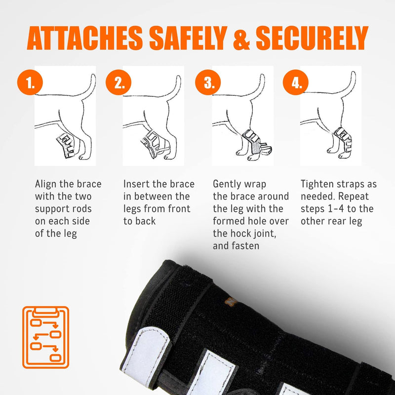 NeoAlly - Rear Leg Hock Brace with Metal Spring Strips, Dog Leg Brace for Rear Leg, Hock & Ankle Support, Rear Dog Leg Brace for Large Dogs, Long. (Both Legs, Small) Both Legs