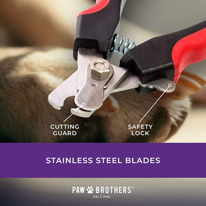 Paw Brothers Stainless Steel Slicker and Large Nail Clipper Bundle - PawsPlanet Australia