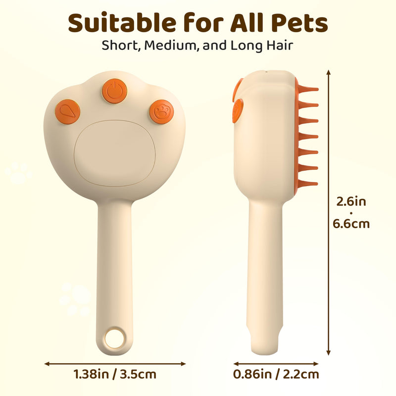 Steam Cat Brush, 6-in-1 Dog Brush Spritz Defur Comb, Steamy Skin Friendly Deshedding Grooming Tool, Suitable for Shedding & Haired Pets, Pet Supplies Accessories,Yellow Yellow, Shampoo - PawsPlanet Australia