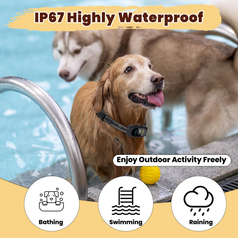 Smart Auto Dog Bark Collar, No Shock Anti Barking Collar for Small Medium Dogs 8-50lbs, Rechargeable & Waterproof Barking Control Device with Beep Vibration Mode & 8 Sensitivities - PawsPlanet Australia