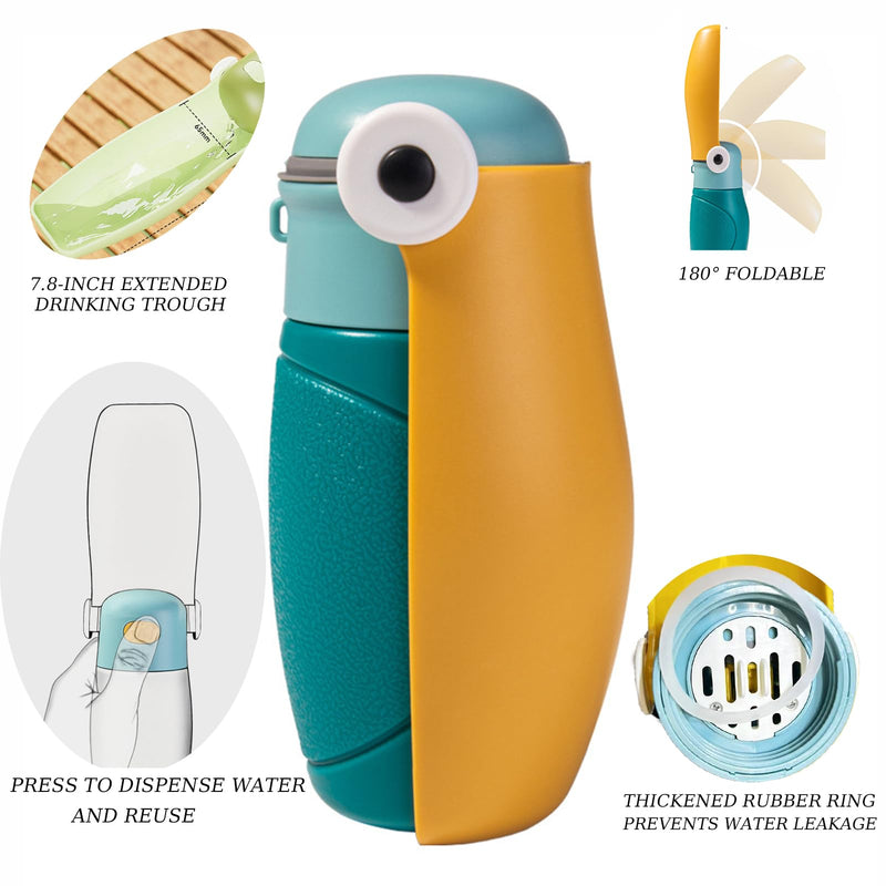 17oz Hornbill Water Cup Dog Water Bottle for Walking, Portable Collapsible Dog Water Bottle, Cat Walking and Hiking Puppy Gift, Outdoor Pet Drinking Waters Bottles for Camping - PawsPlanet Australia