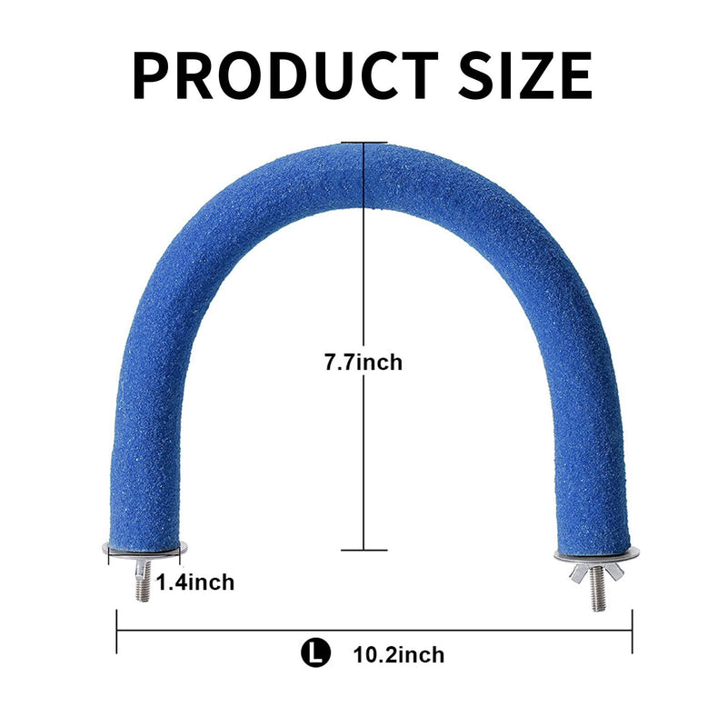 U Shape Parrot Perch Stand Toy Bird Platform Sand Paw Grinding Clean Stick Exercise Conure Budgie Cockatiel Cage Accessories (Blue) Blue - PawsPlanet Australia