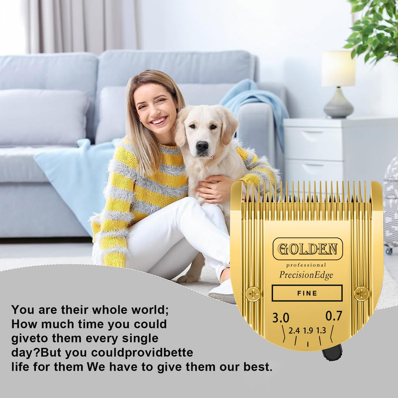 Adjustable 5 in 1 Blades Compatible with WAHL Arco,Bravura .Chromado?Creativa?Figura Dog Clippers for Dogs Grooming(Gold/3PC) Gold-1