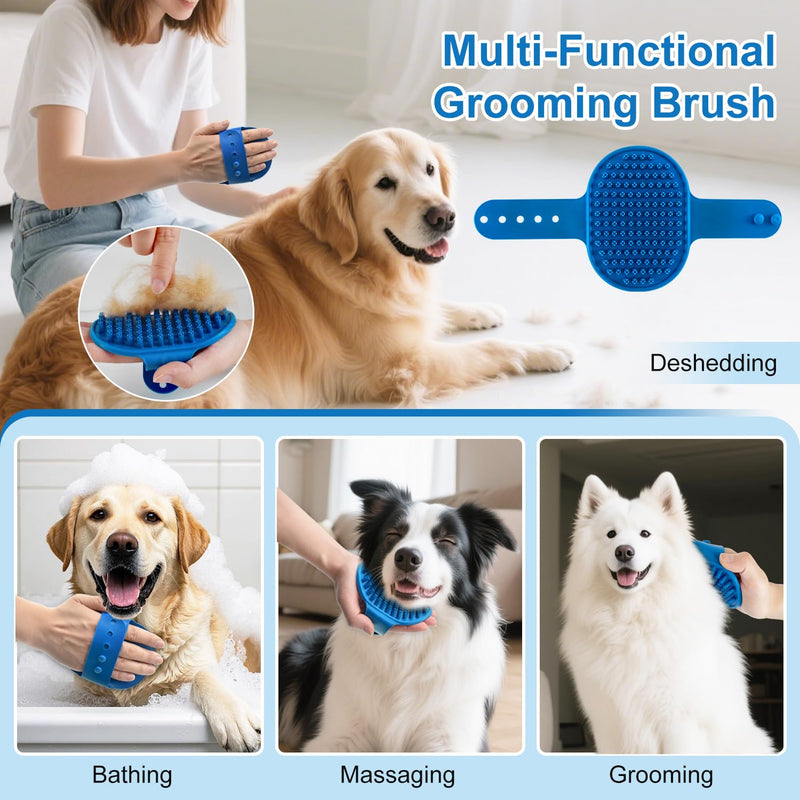 Slicker Brush for Dogs, Doodle & Poodle Brush for Long Haired Dog, Dog Slicker Brushes Goldendoodle Long Pin Detangler for Dematting (Large Curved) blue - PawsPlanet Australia