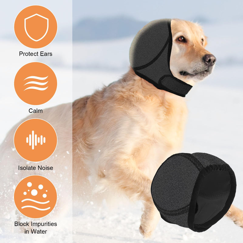 3PCS Dog Ears Cover,Dog Ear Defenders,Soft Snood,Adjustable,Breathable,Elastic,for Fireworks,Noise,Thunder Protection,Pet Grooming, Bathing, and Swimming