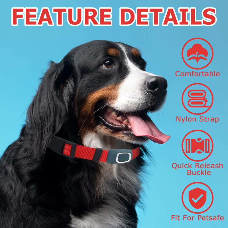 Replacement Collars Compatible with Pet Safe-Nylon Bark Collar for Wireless Fence and In-Ground Fence for Dogs,Red,Orange,2Pack - PawsPlanet Australia