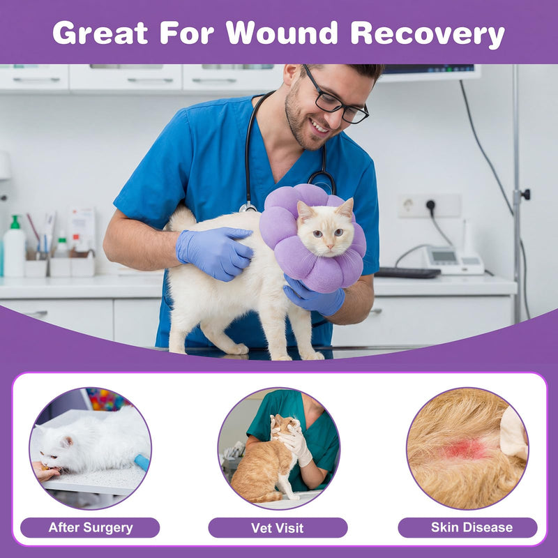 Soft Cat Recovery Cone Collar Adjustable Lightweight Kitten E-Collar Comfortable Neck Cats Recovery Collars Protective Dog Cat Cones for Kittens Small Dogs Stop Licking Wounds After Surgery