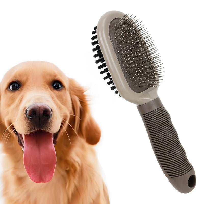 Hair cleaning tool for medium and large dogs, soft and firm bristles to remove loose tangled and undesirable undercoat. dog brush. - PawsPlanet Australia