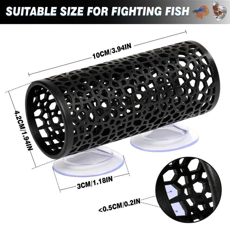 Betta fish toys,Betta tunnel black,Small hole Hollow Betta Fish cave,safer for small fish shrimp Betta guppies,Aquarium decor Fish Tank accessories decorations Hideout Tube - PawsPlanet Australia