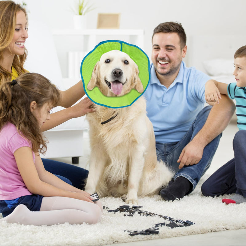 Soft Cone for Medium Dogs Alternative After Surgery, Adjustable Dog Recovery Collars & Cones to Stop Licking, Comfortable Elizabethan Cone of Shame Alternatives - Blue Green (M) - PawsPlanet Australia