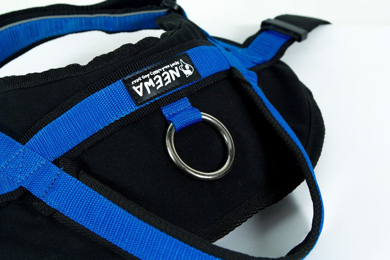 Neewa Utility Service Dog Harness (Medium, Blue): Padded Vest for Walking Easy to Put On and Take Off - Back Handle with Clip for Leash - Leaves Freedom Around The Belly Medium - PawsPlanet Australia