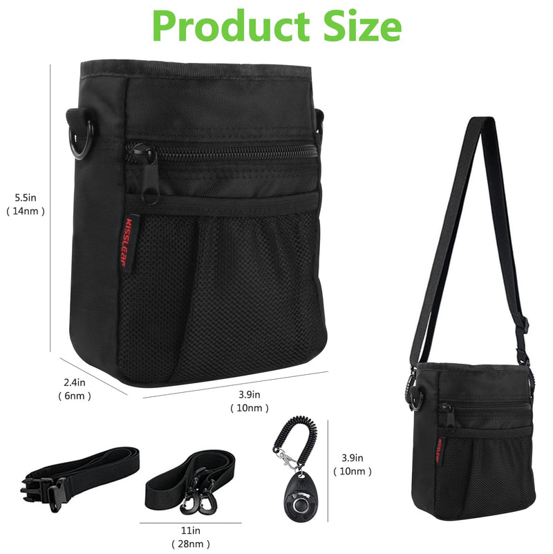 Dog Treat Pouch with Magnetic Closure, Treat Pouches for Pet Training, Large Dog Treat Training Pouch and Dog Clicker, Dog Training Treat Pouch Built-in Poop Bag Dispenser, Hands-Free Snack Black - PawsPlanet Australia