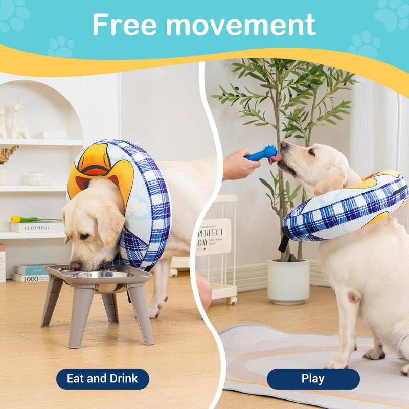 Avont Inflatable Dog Cone Collar After Surgery, Soft Dog Donut Collar to Stop Licking, E Collar Cone Alternative for Small Medium Large Dogs -Cowboy(L) Cowboy - PawsPlanet Australia